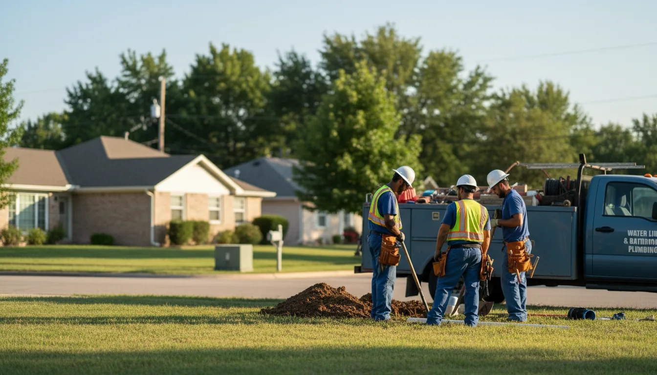 Residential water line and bathroom plumbing service in Sasakwa, OK